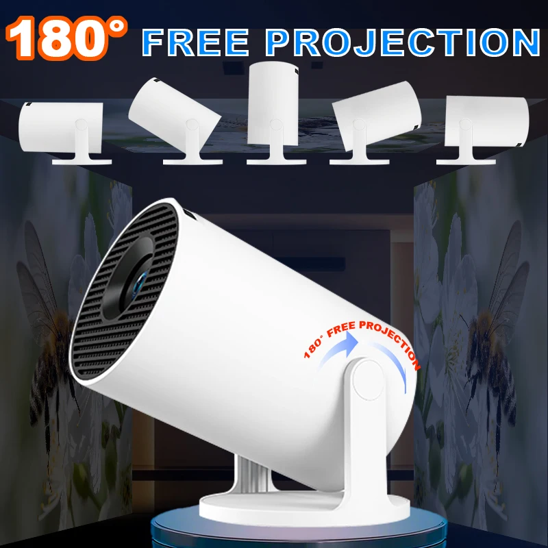 HY300Pro + جهاز عرض محمول Allwinner H713 Android11 200 ANSI BT5.4 أصلي 720P 1280*720P جهاز عرض مسرح منزلي لاسلكي