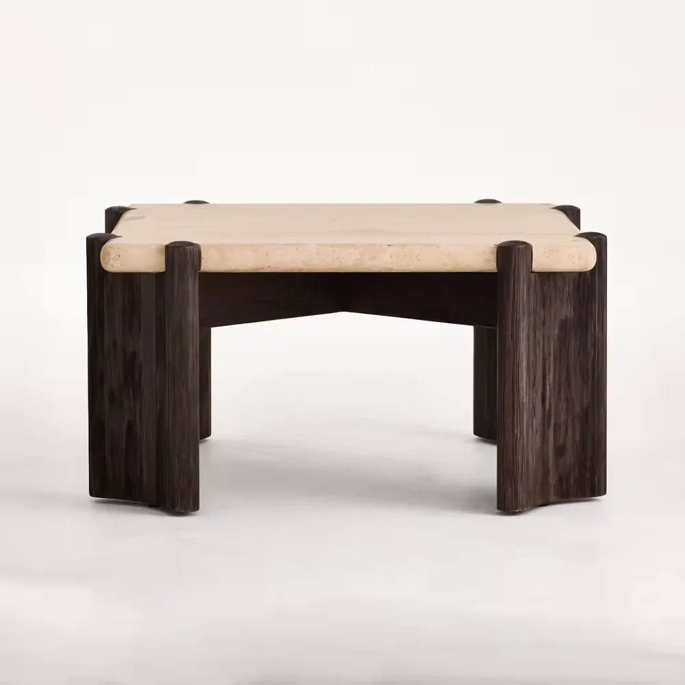 Elegant Cave Limestone Modern Nordic  Living Room Coffee Table