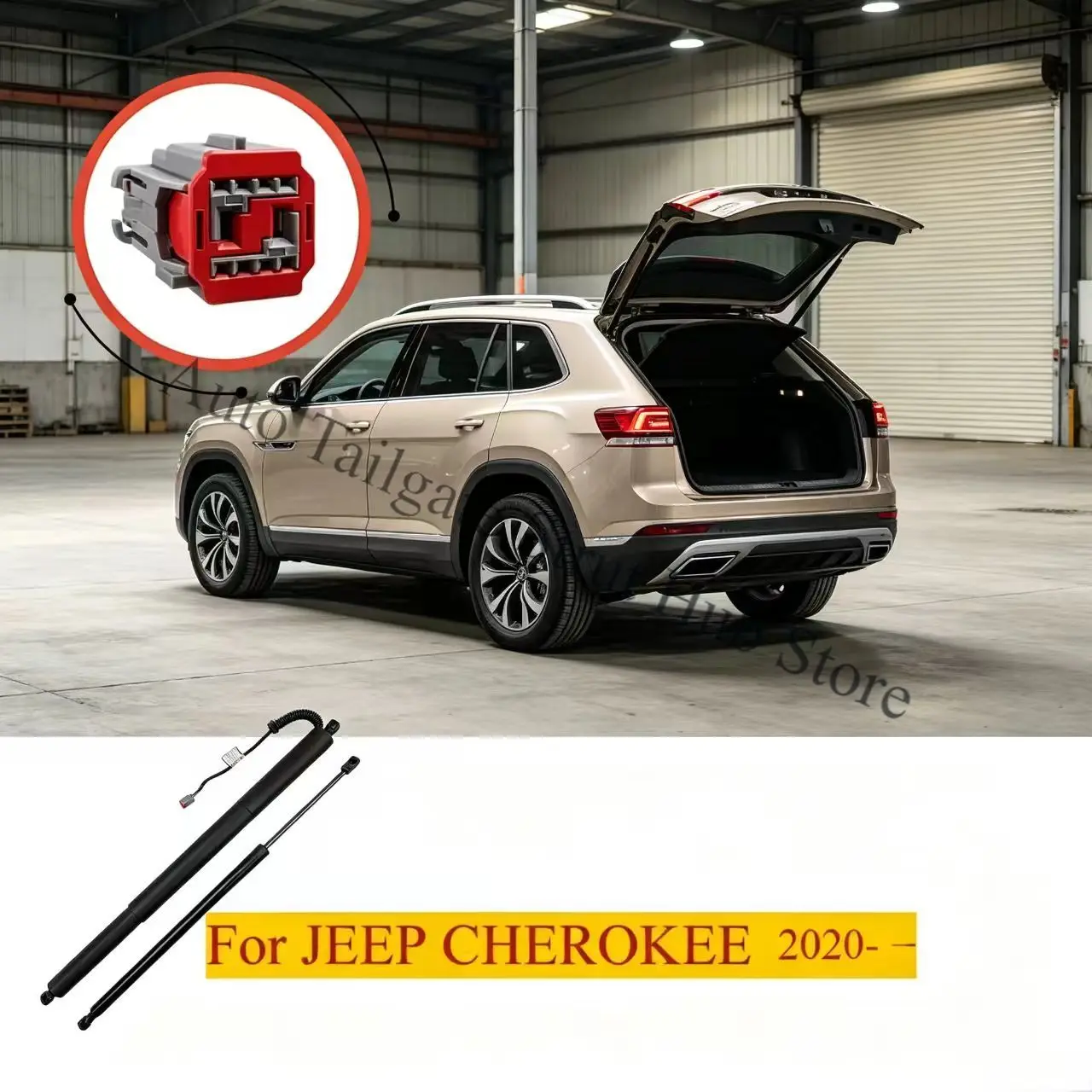 For Jeep Cherokee 2020- Electric Trunk Strut 68289846AB Electronic Tailgate Auto Tailgate Support Rod 68289846AC 68289854AB