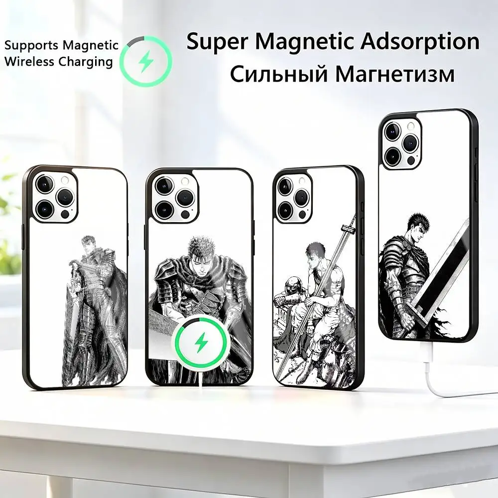 

Berserk Guts Hot Anime-e Phone Case For iPhone17,16,15,14,13,12,11 Plus,Pro Compatible with magnetic wireless charging