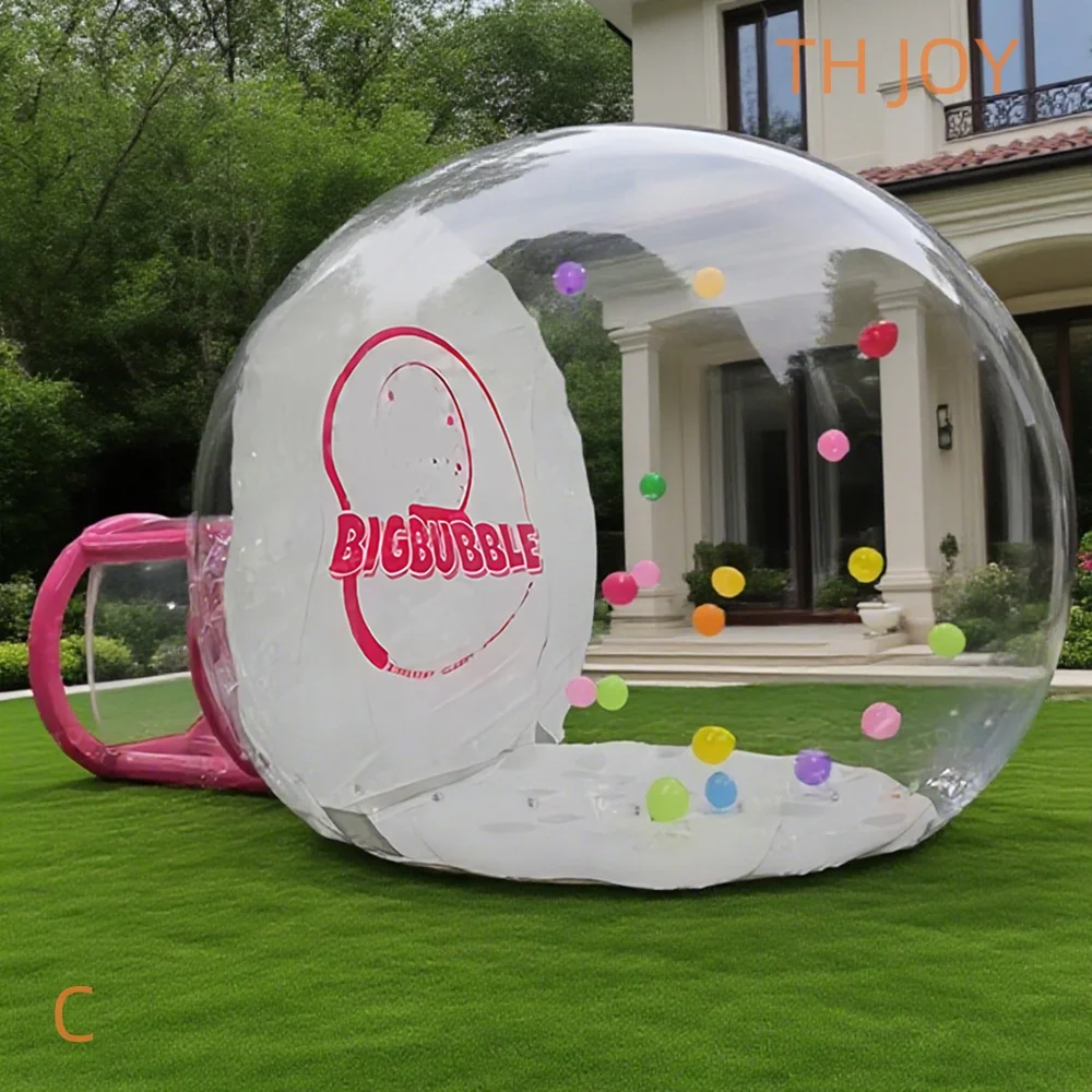 fast air ship to door,big Inflatable bubble house Human Size clear tent inflatable snow globe with tunnel for Christmas