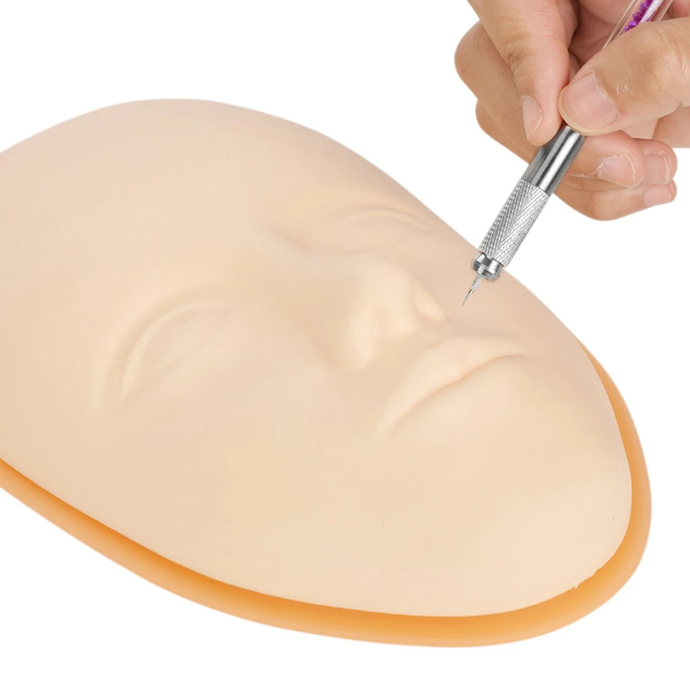 5D Makeup Practice Mask Silicone Facial Tattoo Training Head Permanent Makeup Lip Eyebrow Lash Tattoo Skin Mannequin Face Head