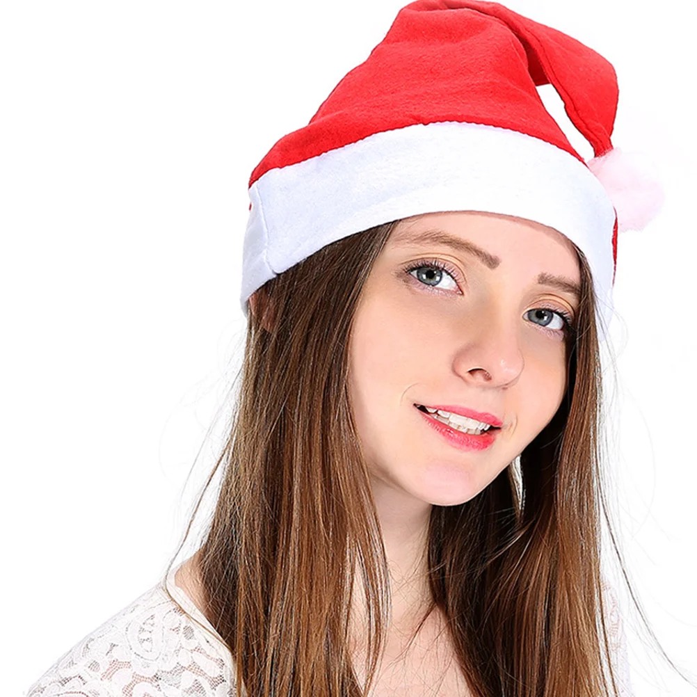 

8 Pcs Red Christmas Santa Hats for Adults Kids Party Holiday Headwear Festive Claus Beanies Decorations Photo Props Warm