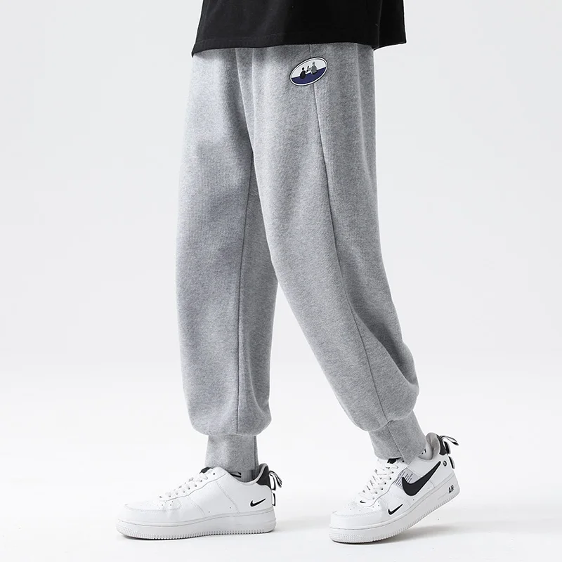 

Sweatpants For Man 100%Cotton Drawstring Casual Trousers Outdoor Loose Streetwear Basic Jogging Pants Spring Knit Sport Pants