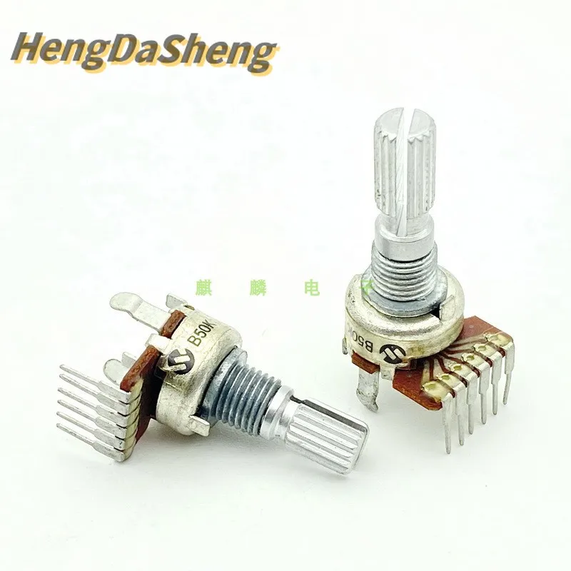 

2Pcs/Lot Type-12 Single Row 6 Pin B50K Dual Recorder Power Amplifier Audio Volume Potentiometer BCL-3000 Radio