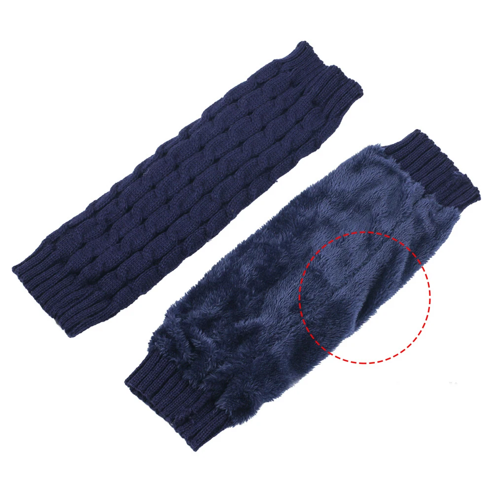Women Warm Plush Mid-tube Socks Cuffs Boot Covers Japanese Knitted Leg Warmers Autumn Winter Thick Solid Color Crochet Leggings