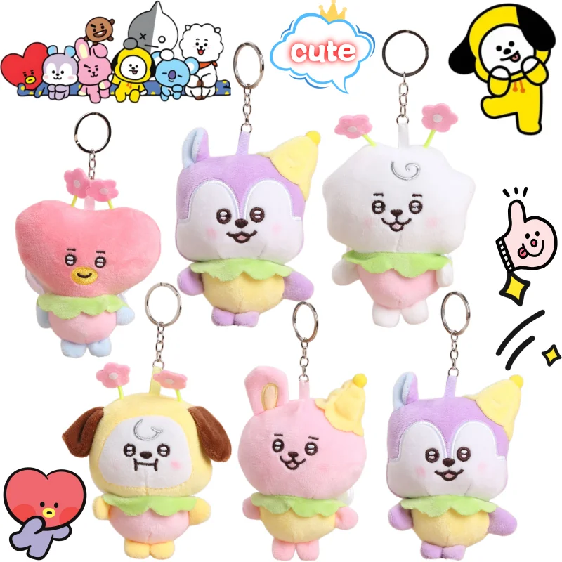 Neue BT21 Tata Koya Cooky Chimmy Shooky Mang Frühlingsmärchen-Serie Puppen-Schlüsselanhänger Mädchenherz Niedlicher Schulranzen- und Autoanhänger Geschenk