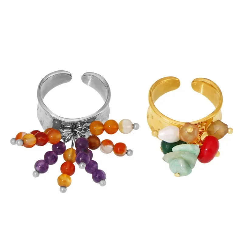 Trendy Jewelry Luxury Temperament Colorful Bead Rings For Girl Women Gifts Pretty DesignHigh Quality Accessories Hot Sale