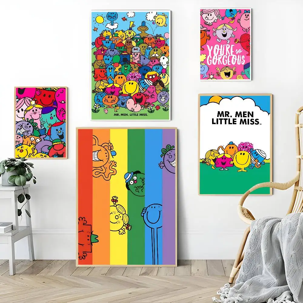 Children Book M-Mr Men L-Little Miss Vintage Posters Sticky Vintage Room Home Bar Cafe Decor Kawaii Room Decor