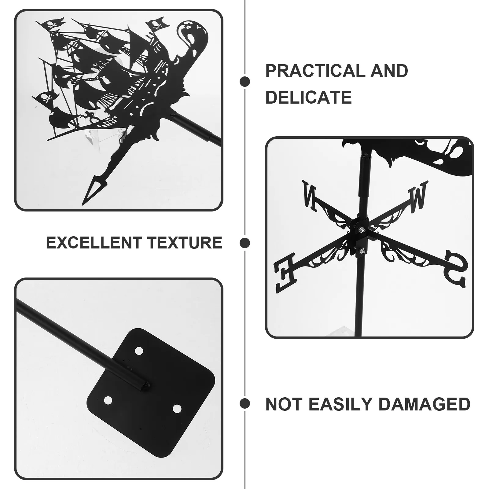 Weather Vane Outdoor Garden Decor Wind Direction Indicator Halloween Christmas Metal Garden Ornaments Iron Garden Ornaments