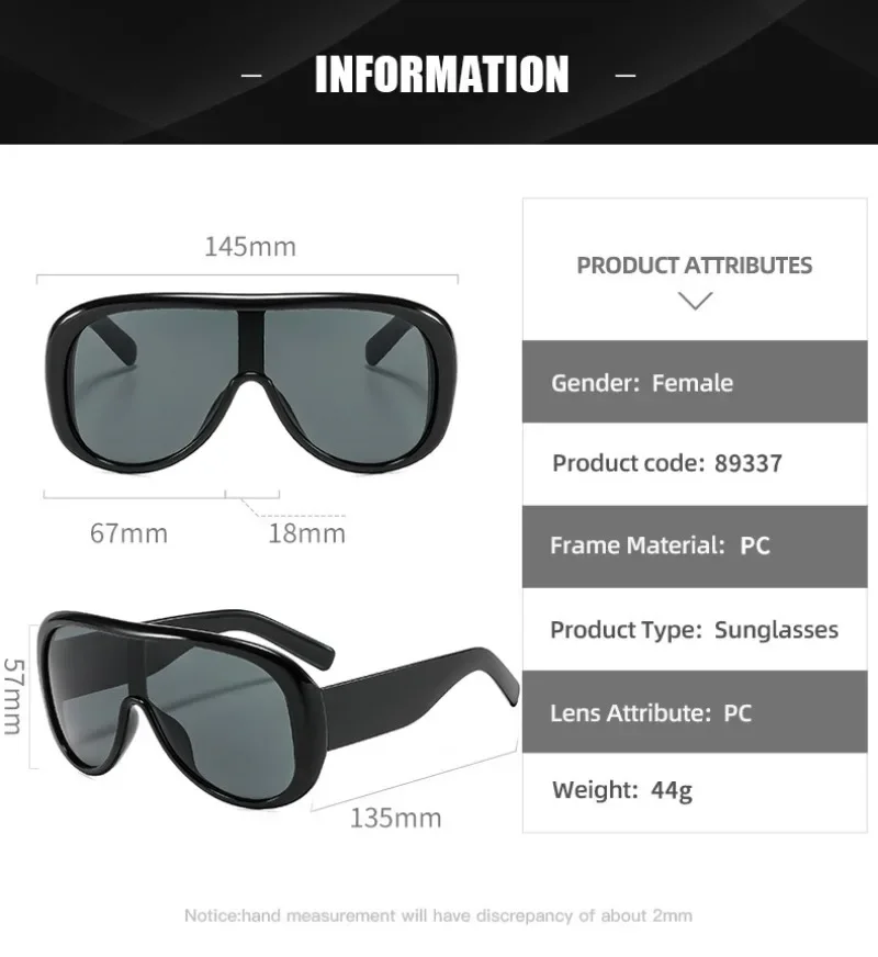 New Fashion Man Women Sunglasses Large Frame Personalized Trendy Versatile Retro Glasses Summer Shading Oculos De Sol - view 6