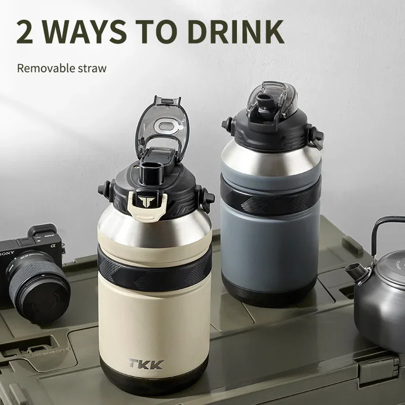 TKK Large Capacity Cold Thermal Thermos Tumbler Stainless Steel Insulated Coffee Water Bottle Insulation Flask Pot Travel Mug