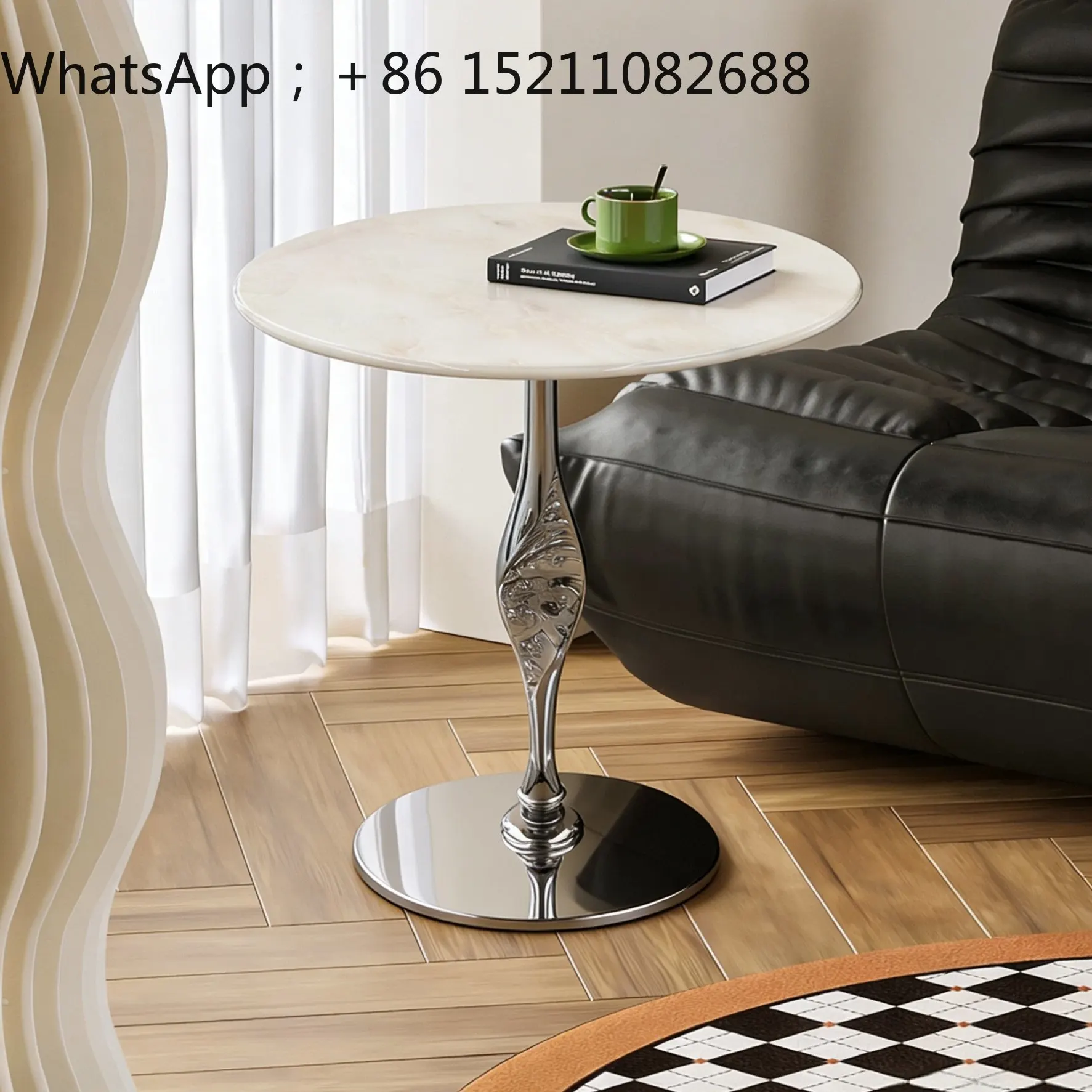 LLY living room home light luxury creative marble edge a few dopamine art style coffee table simple