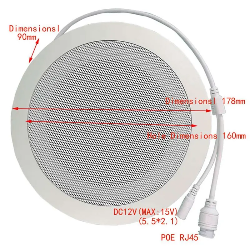 【CYBER MONDAY】3X 10W Network IP Public Address System Audio ABS Ceiling Speaker POE Or DC12V