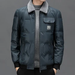 Casual 2024 Autumn Winter Men's Warm White Duck Down Jackets Outwear Windproof Solid Puffer Coats Business Down Clothing Parkas