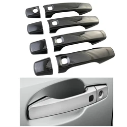 For Lexus LX LX570 2008 2009 2010 2011 2012 2013 2015 Black Carbon Car Accessories Plated Door Handle Cover Trim Paste Style