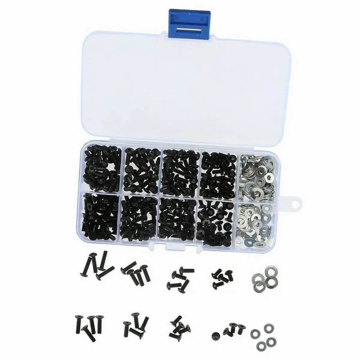 340pcs RC Screw Kit & M3 M4 Bolts Washers Hardware Fasteners for Traxxas Axial Redcat HSP HPI Arrma Losi 1/8 1:10 Scale RC Cars