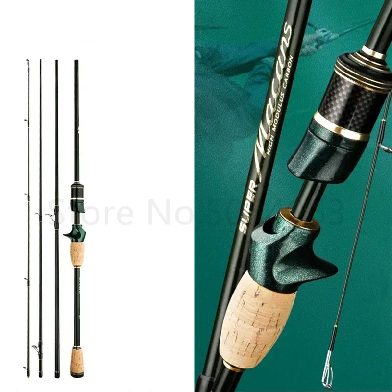 

1.8-2.4m Spinning Casting Fishing Rod 40T X Carbon L.W 4-21g M Power Lure Rod 4 Pieces Ultra Light 55cm Travel Rod