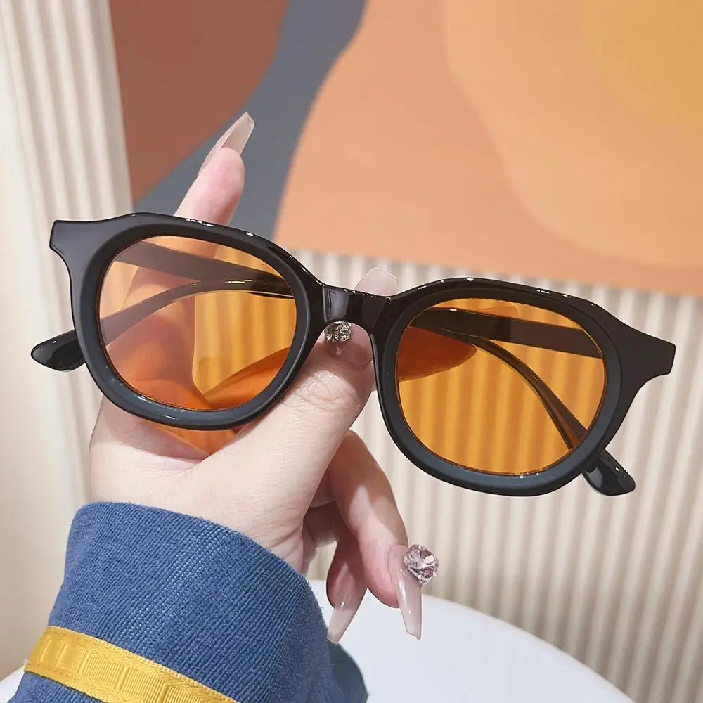 Trendy Hip-Hop Oval Sunglasses Simple Fashion Punk Glasses Vintage Retro Versatile Sun Glasses for Men and Women