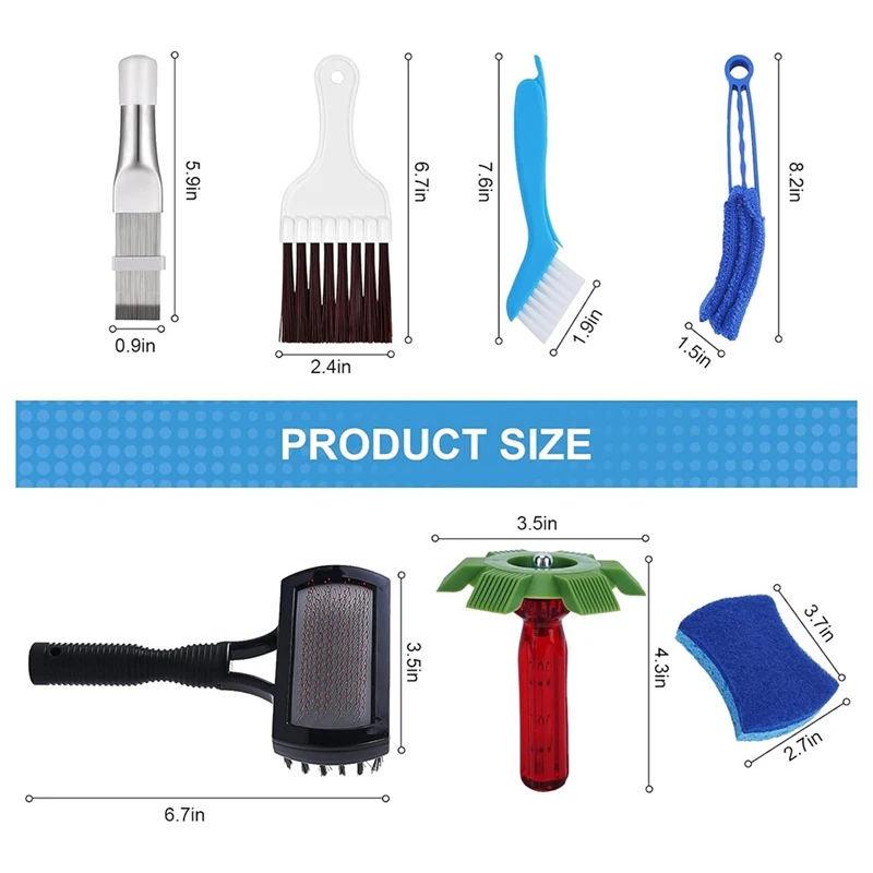 ABBouches-Différents kits de nettoyage d'ailerons de climatiseur, nettoyeur de Végétde climatisation, nettoyeur d'ailerons de réfrigérateur à air, évaporateur religieux, réparation propre