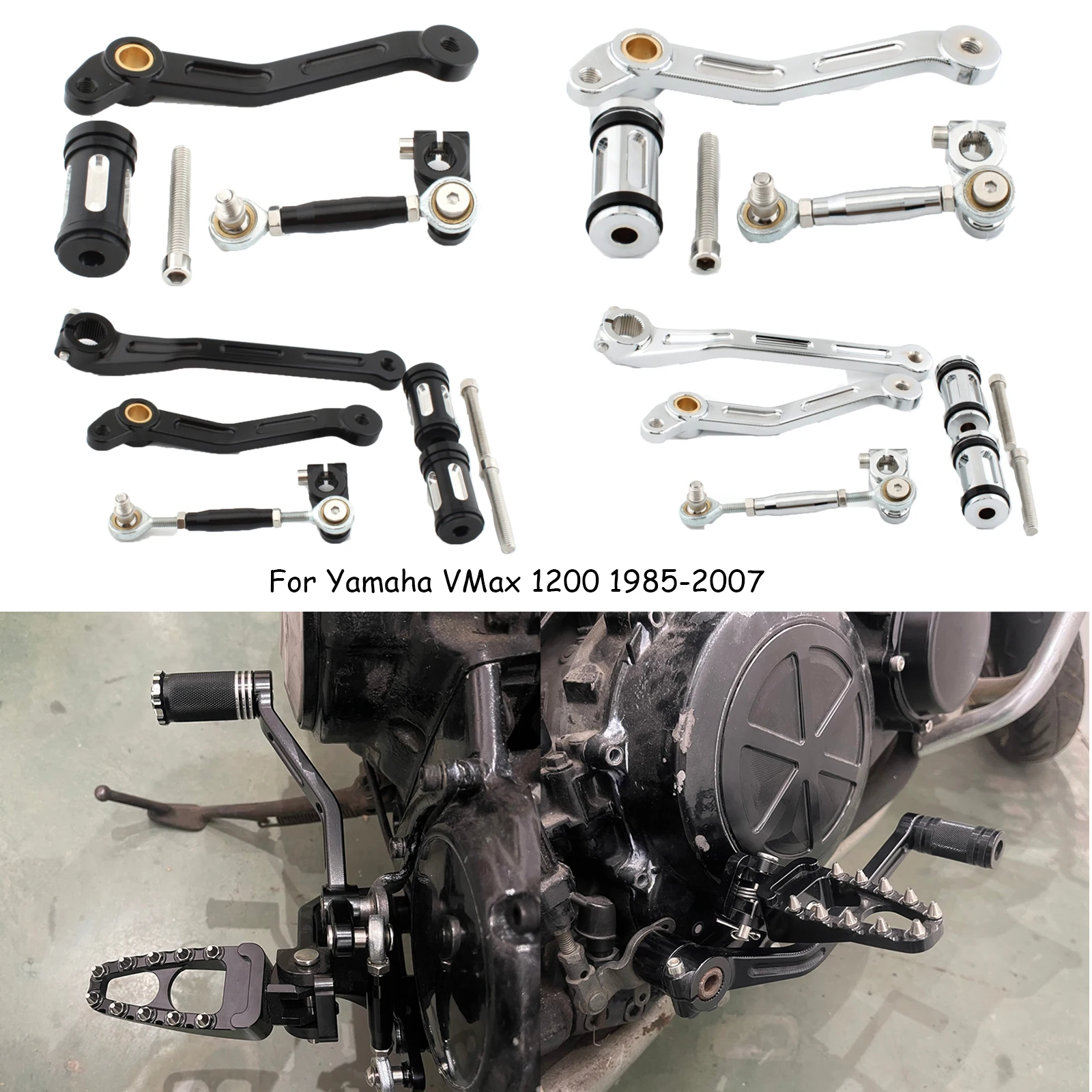 For Yamaha VMax 1200 1985-2007 Motorcycle Aluminum Alloy Gear Lever Brake Lever Gear Shift Lever Shifting Brake Rod Linkage