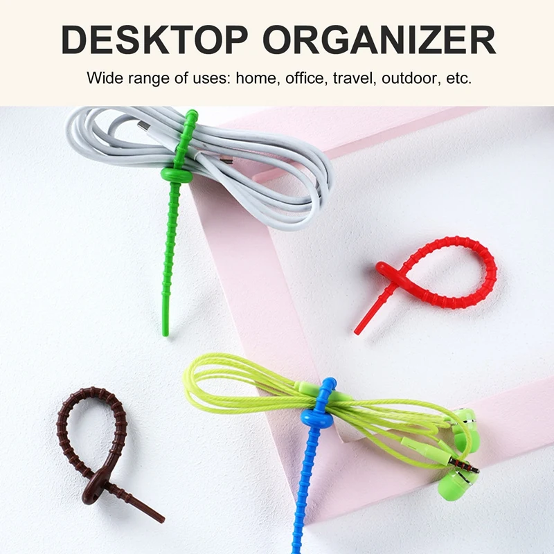 Силиконовые кабельные стяжки, прочные стяжки на молнии, зажимы для уплотнения сумок, кабельные стяжки, стяжки для хлеба, резиновые стяжки для дома и офиса