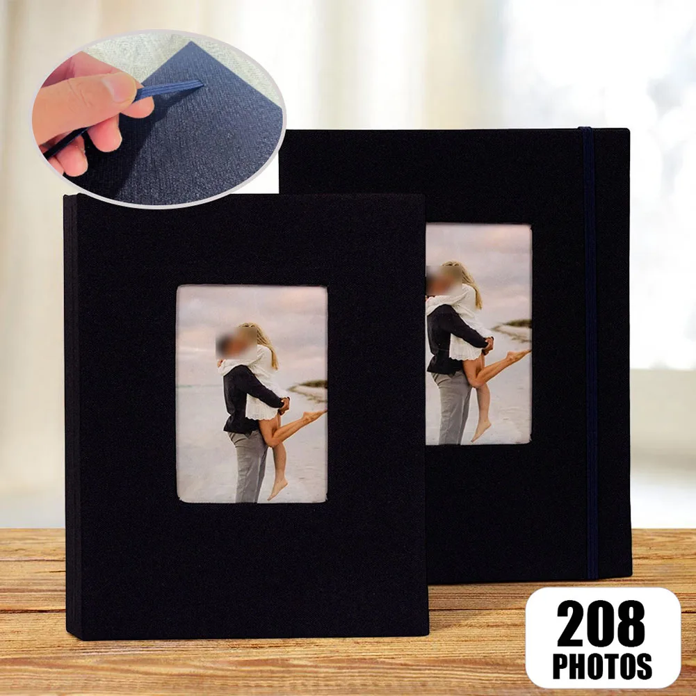 Photo Album 2x3 Inch Format with Linen Cover and 42 Accommodates 208 Photos for Sequential or Thematic Arrangement