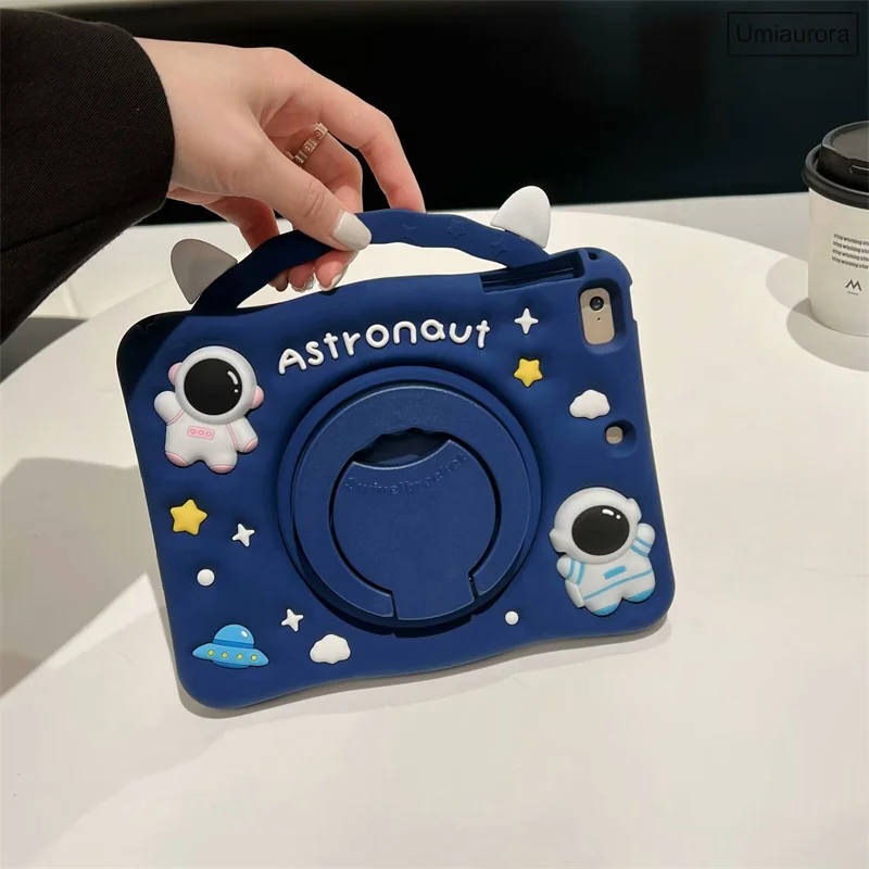 For IPad 10.2 7th 8th 9th 10th Gen 10.9 Pro 11 12.9 2022 Air 2 3 4 5 6 13 inch M2 Cartoon Kids Tablet Case Stand Silicone Cover