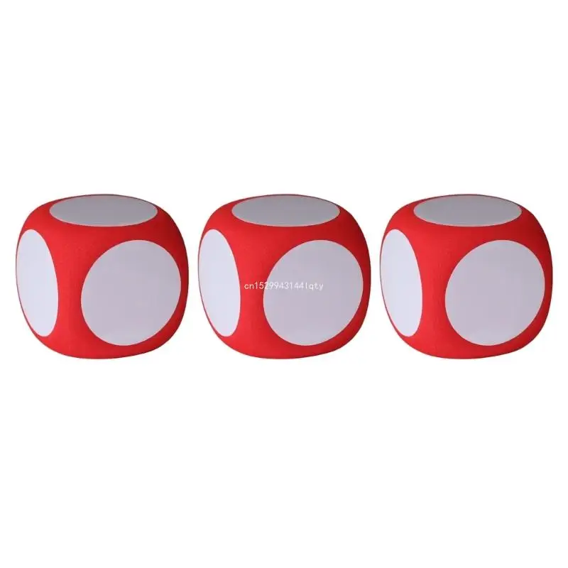 3Pcs DIY Blank Dices Write On/Wipe Off Dices, Cleanable Blank Game Cubes for Classroom Teaching Dry Erases Outside Dropship