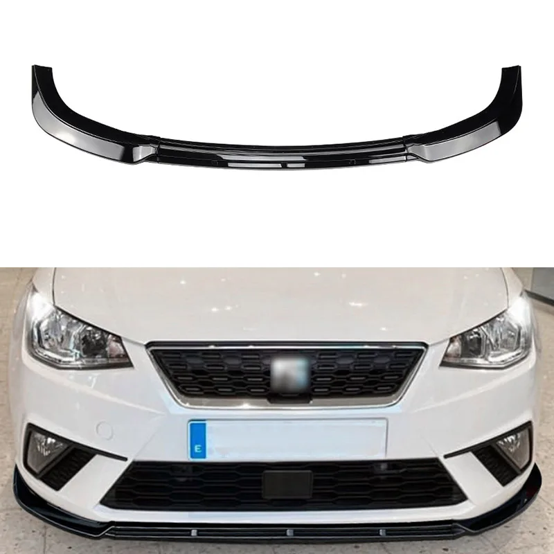 

Gloss Black Front Lower Bumper Spoiler Lip Splitter For Seat Ibiza MK5 Standard/FR 2018+ Front Bumper Lip Diffuser Spoiler