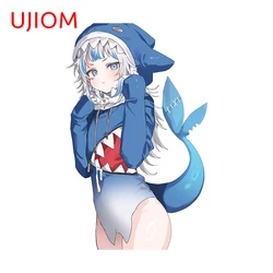 UJIOM 13cm X 8.1cm Peeking Gawr Gura Hololive Chibi Cartoon Cute Girls Naklejki ścienne Włącznik światła Naklejka Vestibule Akcesoria