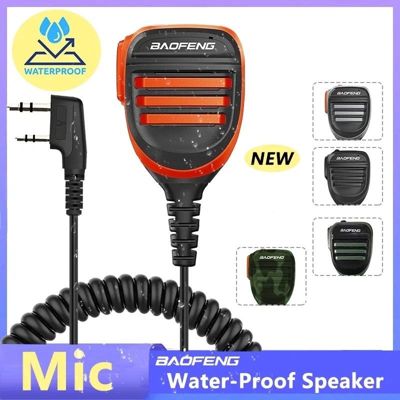 Microfono Altoparlante Impermeabile PTT per Walkie Talkie Baofeng UV5R UV-16 Pro UV-13 Plus Radio Bidirezionale QuanSheng UV-K5(8) UV-K6
