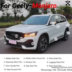 For GEELY Monjaro Manjaro Xingyue L KX11 2022 2023 Black Samurai Stickers Blackening Film Smoked Black Ornament Car Accessories