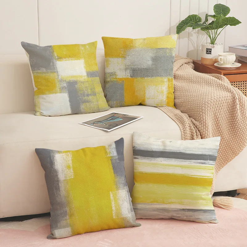 Simple Contrasting Colors throw pillow covers with digital printing of short plush fabric Car-shaped sofa cushion Home decor