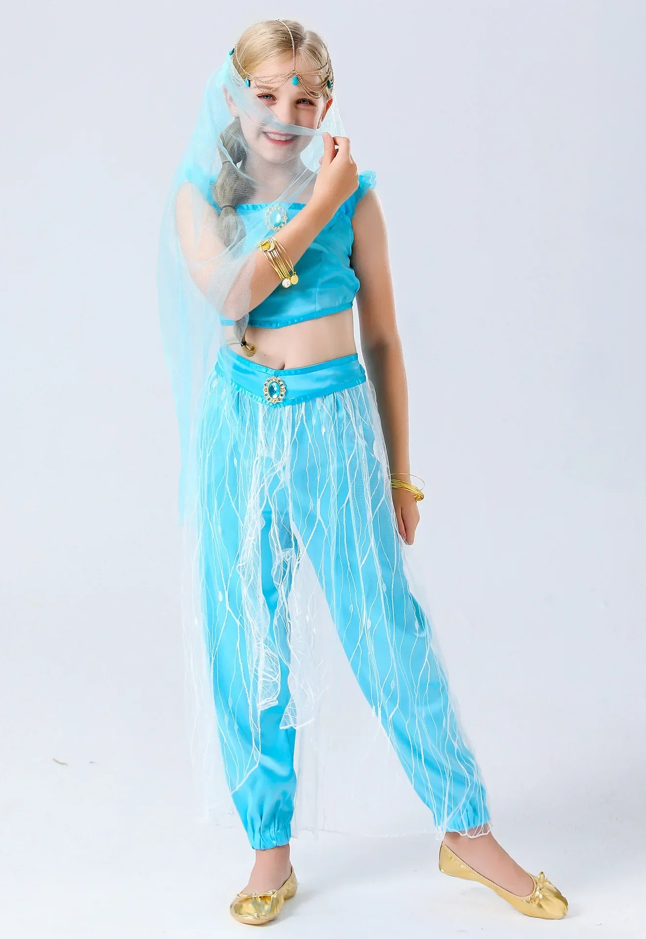 Children's Princess Jasmine Dress Role-Playing Performance Costume