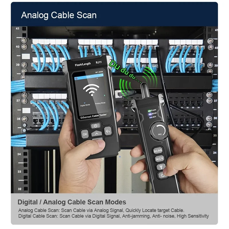 A60F-NF-8506 Network Cable Tester Supports Test/IP Scan/Network Port Speed Multifunction Cable Tracker Finding Tool
