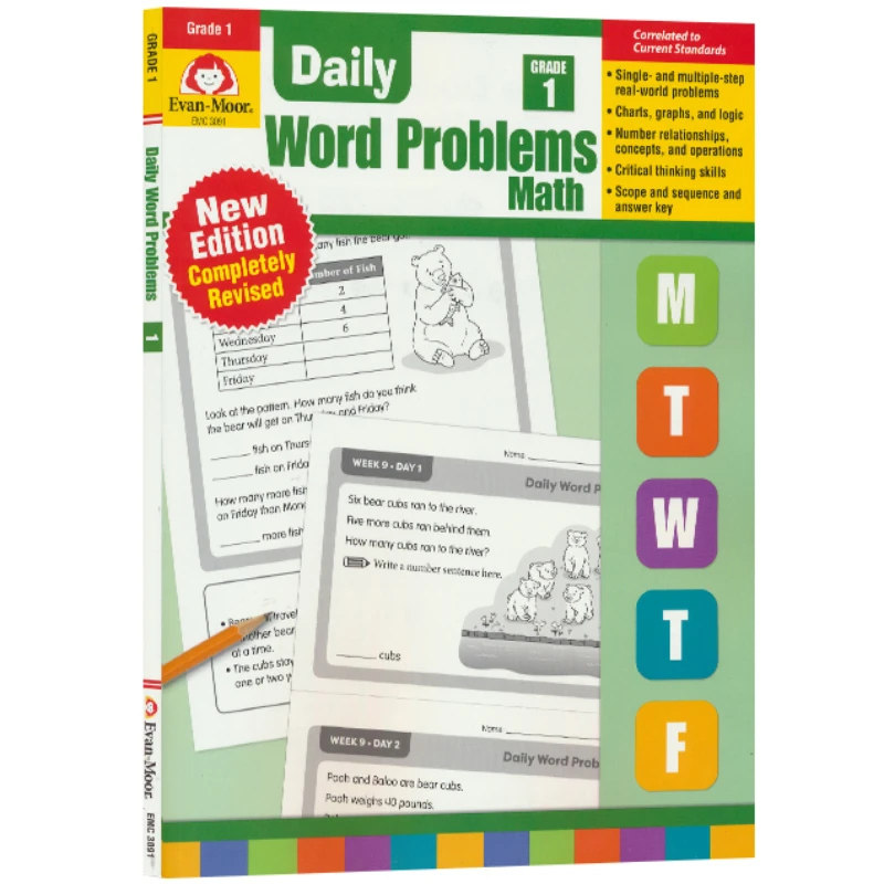 

Evan-Moor Daily Word Problems, Grade 1 Workbook,aged 5 6 7 8, English book 9781629385389