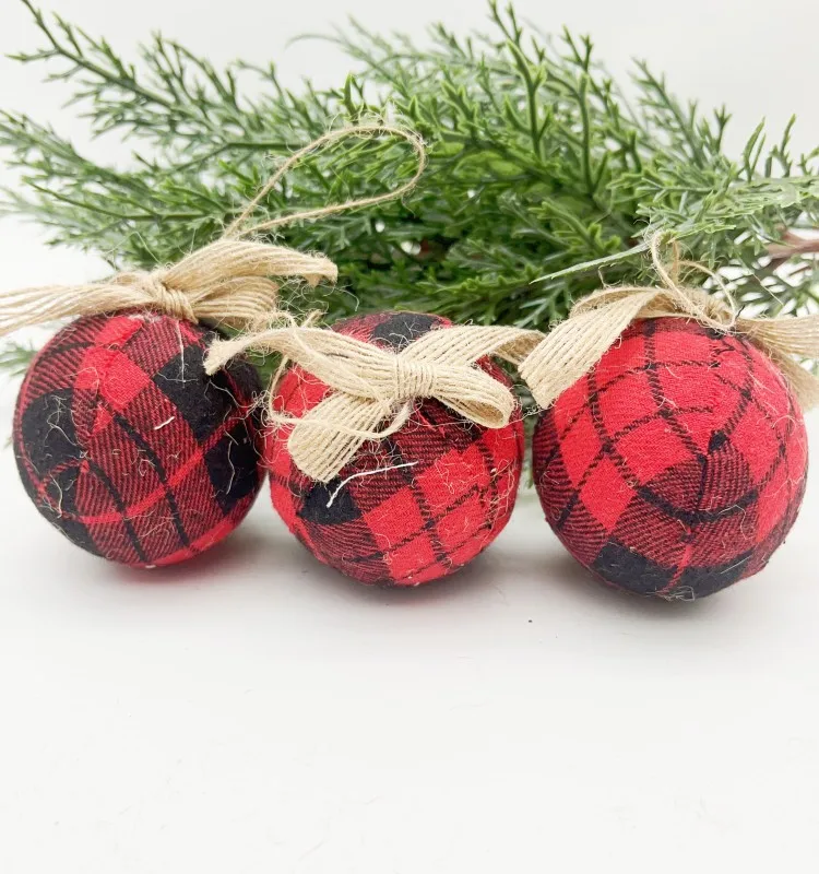 6cm Christmas ornament, cloth ball, linen ball, festive scene decoration