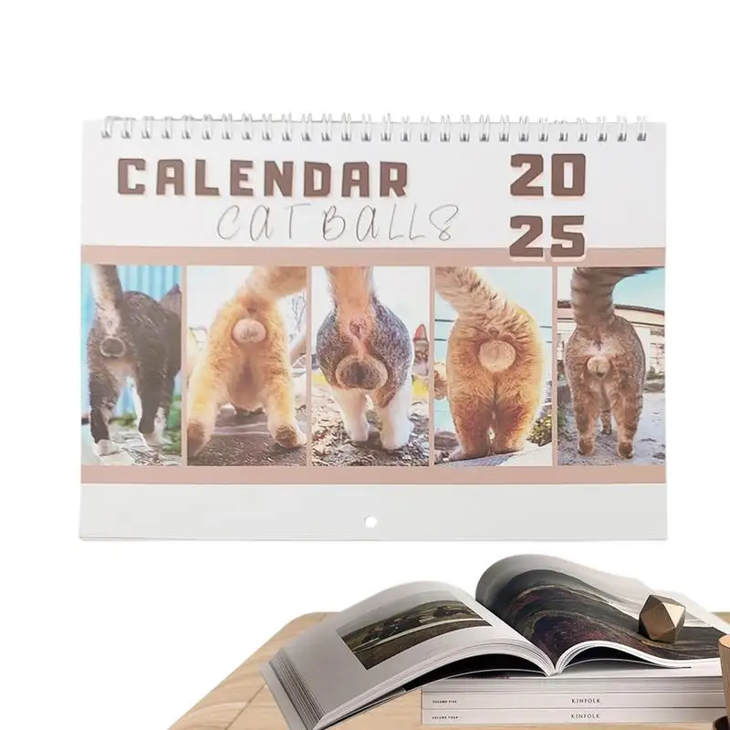 2025 Cat Butt Wall Calendar 12 Month Family Calendar Cute And Aesthetic Decoration Cat Balls Calendar For Organizing & Planning