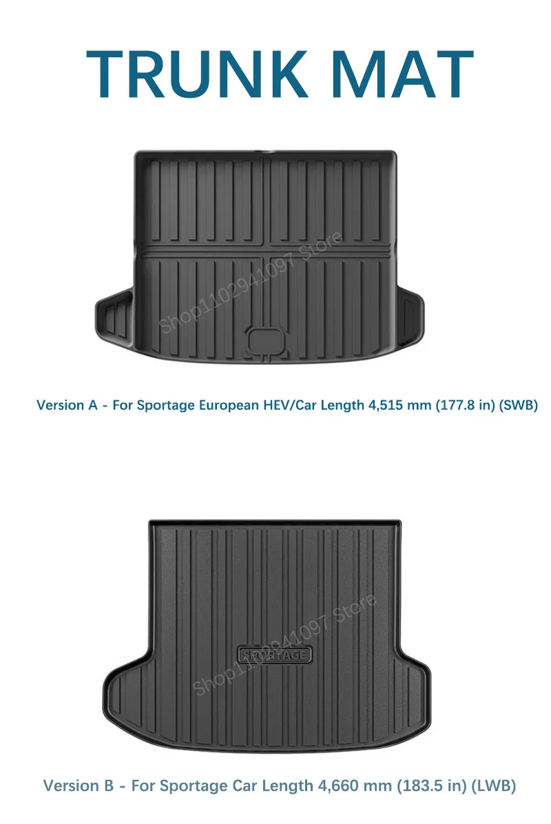 Auto kofferbakmatten voor Kia Sportage NQ5 SWB LWB 2023 2024 2025 2026 Waterdichte beschermmat achterbak liner achterbankhoes auto accessoires