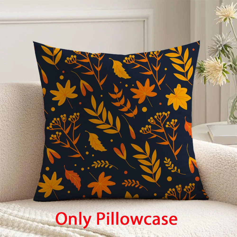 

Harvest Festival Pillow cover decorative 45x45 cushions cover for leaves pattern pillow case Autumn Thanksgiving Day decor
