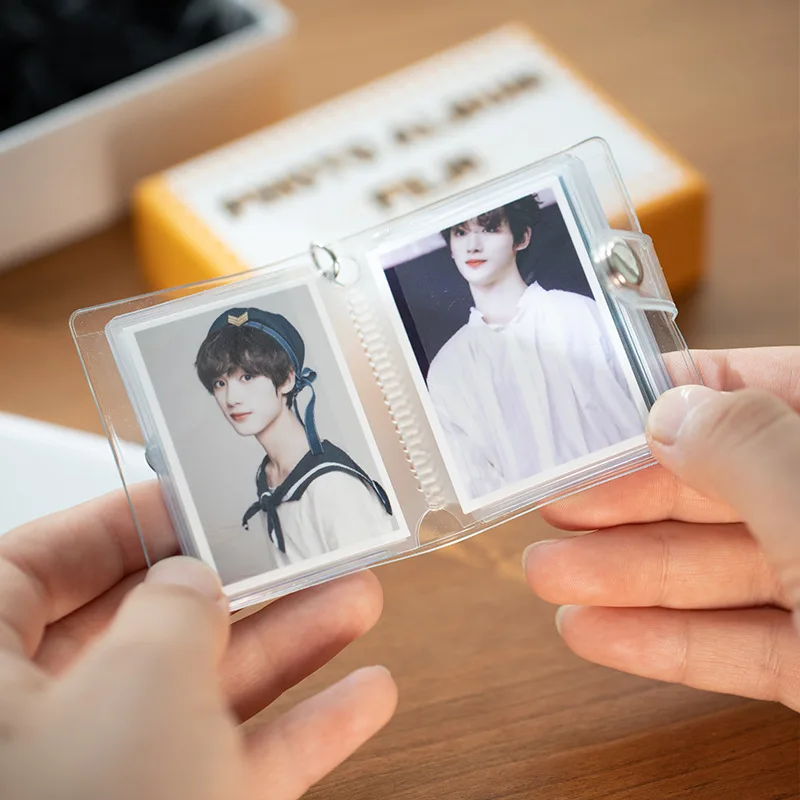 2 Inch 20 Sheets Small Photo Album Mini Keyring ID Instant Pictures Interstitial Storage Case Card Collect Book Photocard Holder