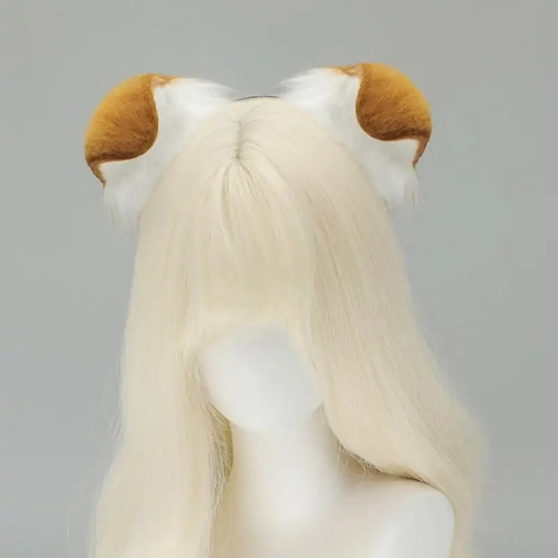 Y88A animal ear bedbands soft plush hairband ภาพถ่ายอุปกรณ์ประกอบฉากลูกสุนัขเครื่องแต่งกายอุปกรณ์ผมสำหรับการแสดงบนเวทีคริสต์มาส