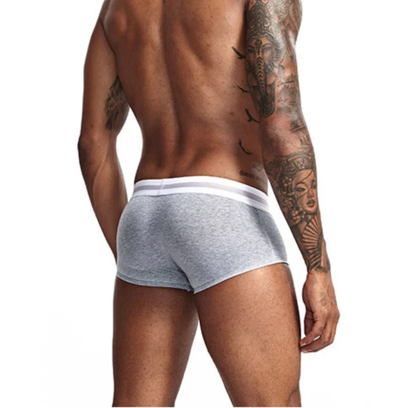 Cotton Boxer Trunks Man Soft Panties Mid Rise Underwear U Convex Pouch Underpants Male Breathable Sport Boxer Briefs Lingerie