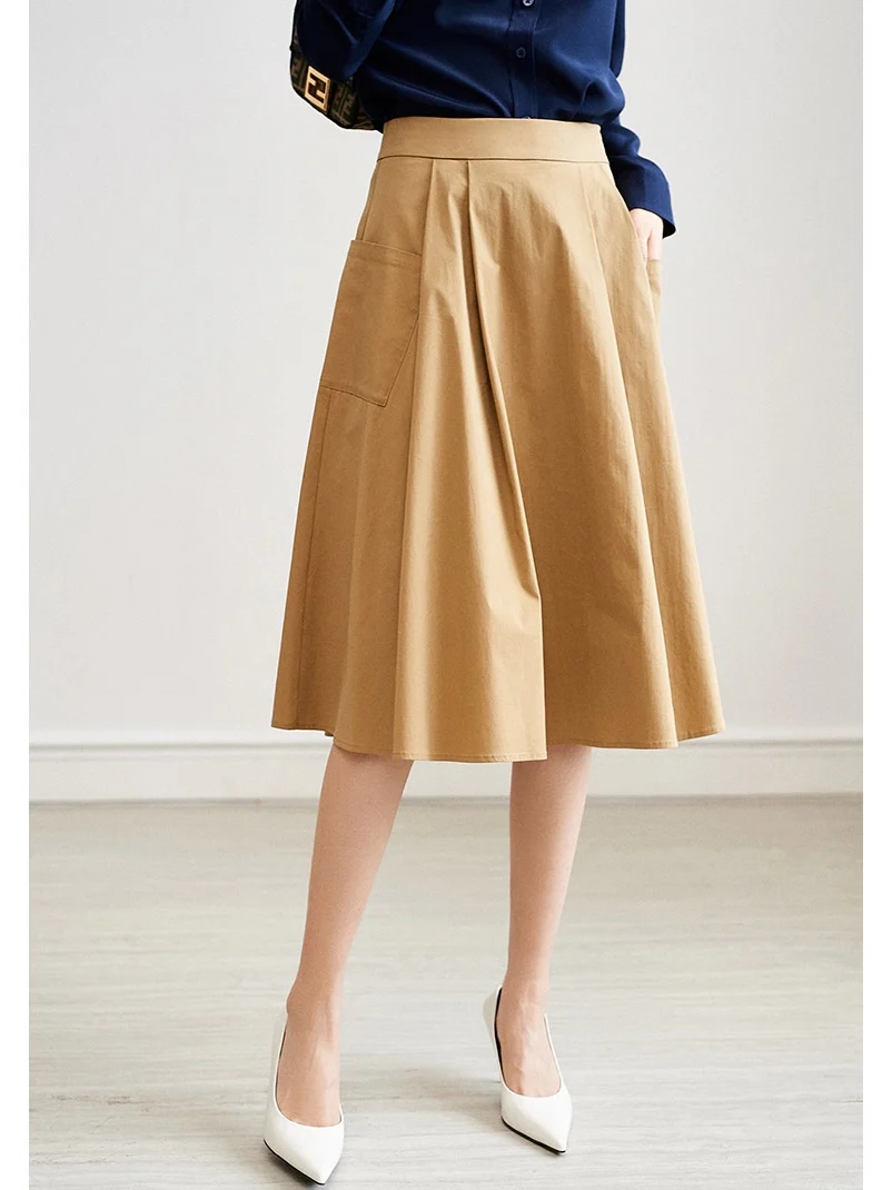 

Юбка А-силуэта Ningxia Clothing Double ket, микроэластичная, большая, в пол, простая, для повседневной носки, из хлопковой ткани