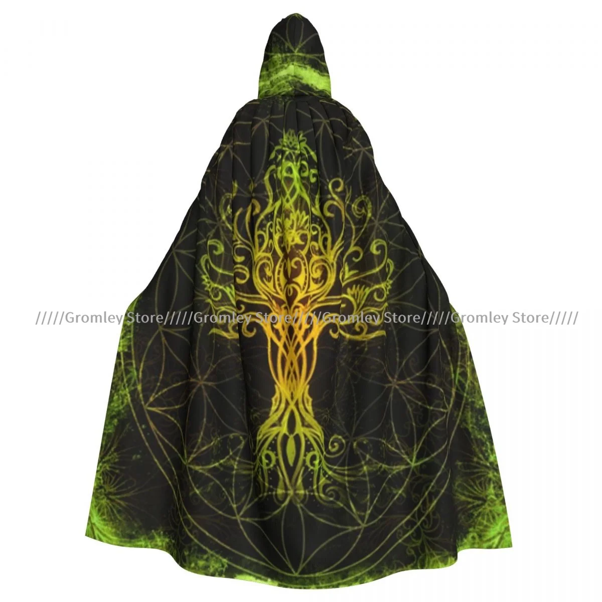 Yggdrasil Tree Of Life Witch Cloak Hooded Cosplay Costume Halloween Adult Long Party Cape