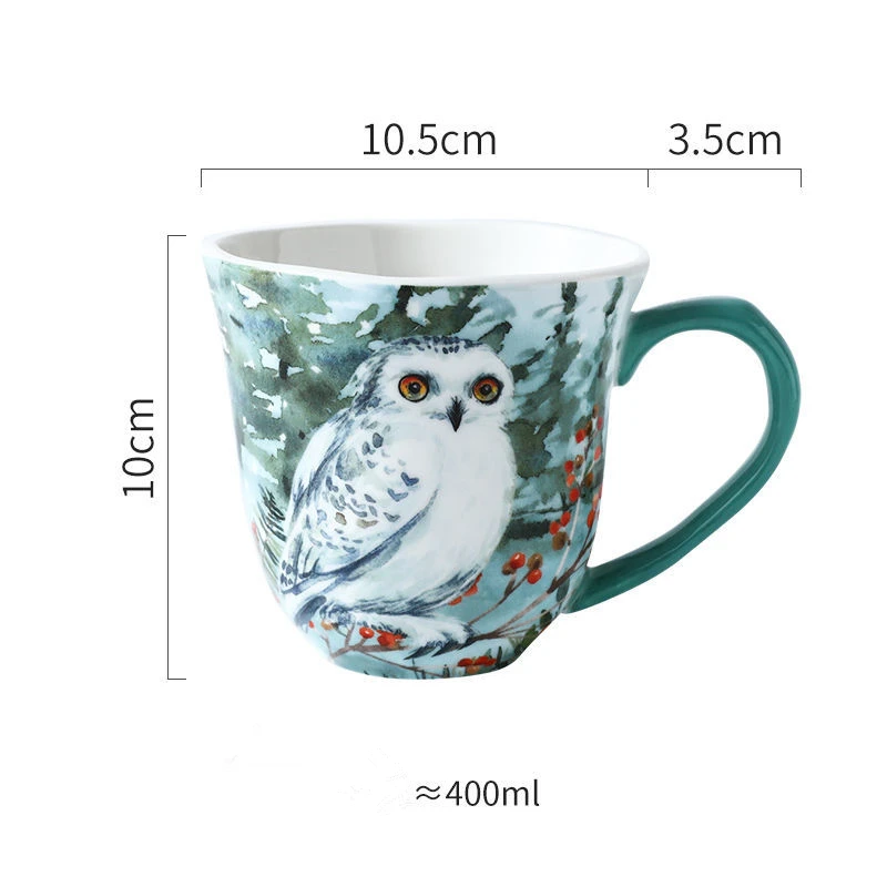 

200ML European High Grade Coffee Cup Creative Ceramic The Deer Fox Rabbit Owl Pattern Coffee Mug Tea Cup Gift