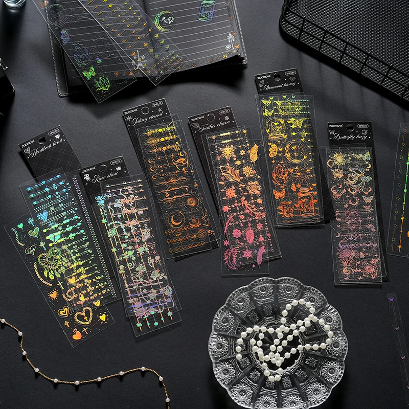 

3 листа Kawaii Star Dream Story Series наклейки для домашних животных лазерное золото DIY дневник скрапбук чехол для телефона эстетические канцелярские наклейки