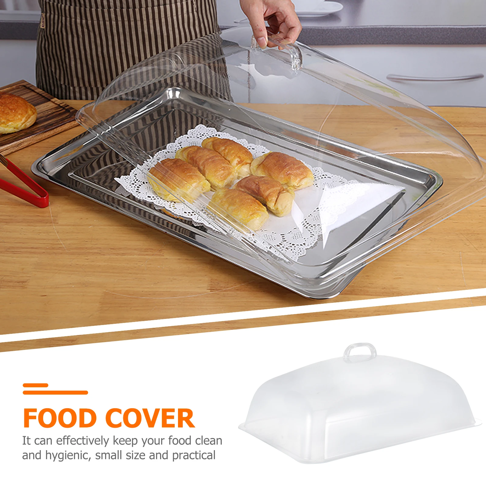 

1pc Fresh Preservation Lid Premium Clear Acrylic Sturdy Wear-Resistant Grip Handle for Cake Dessert Snacks Hygienic Protection