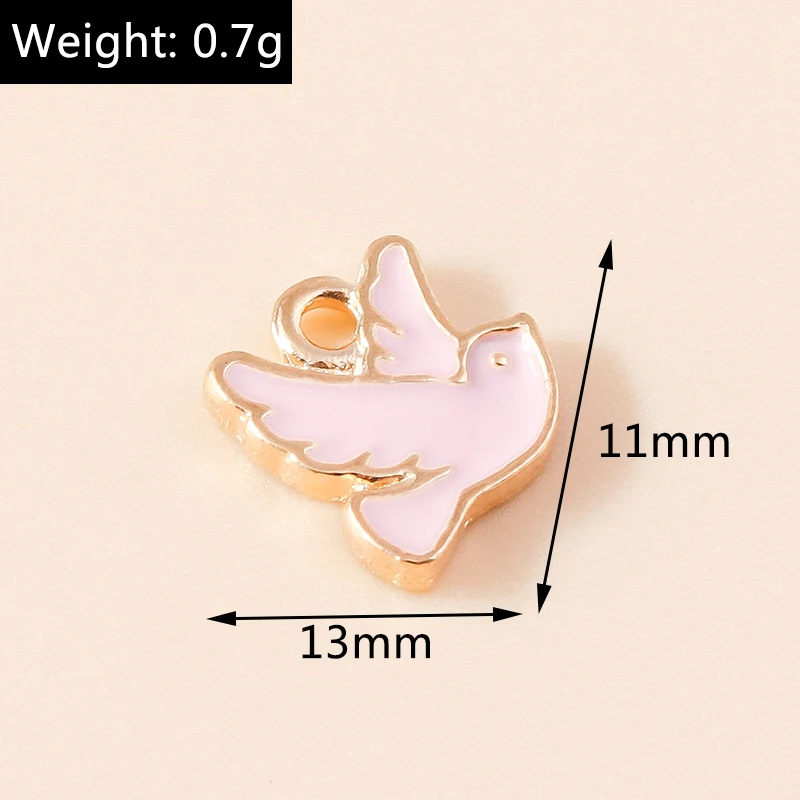10 Stück 13x11mm Cartoon Mini Emaille Tier Tauben Anhänger für Schmuckherstellung Halsketten Ohrringe DIY Bastelzubehör – Detail 1